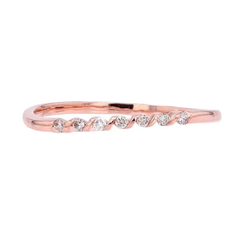 10K Diamond Stackable Band