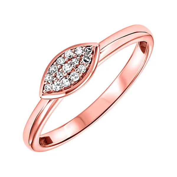 10KT Pink Gold & Diamond Stackable Fashion Ring  - 1/10 ctw