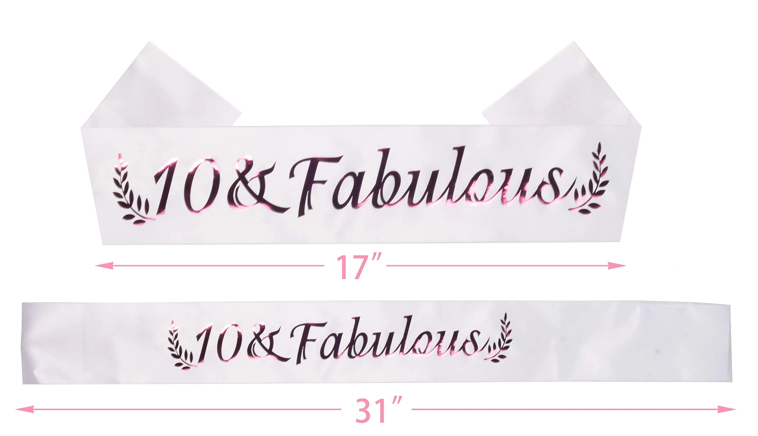 10th Birthday Gifts for Girls,10th Birthday Tiara and Sash,10 Fabulous Sash and Crystal