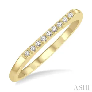 1/20 Ctw Bar Top Round Cut Diamond Stackable Ring in 10K Yellow Gold