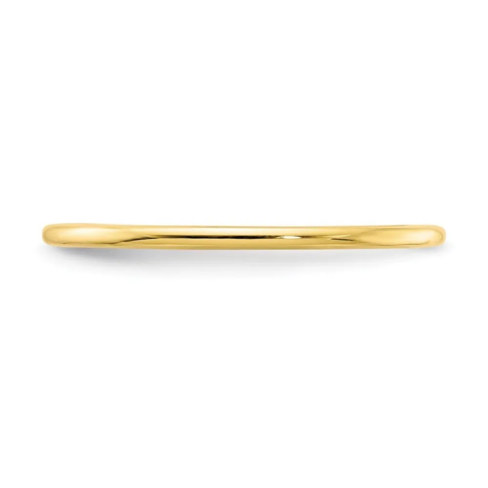 1.2mm 10k Yellow Gold Polished Half Round Stackable Band