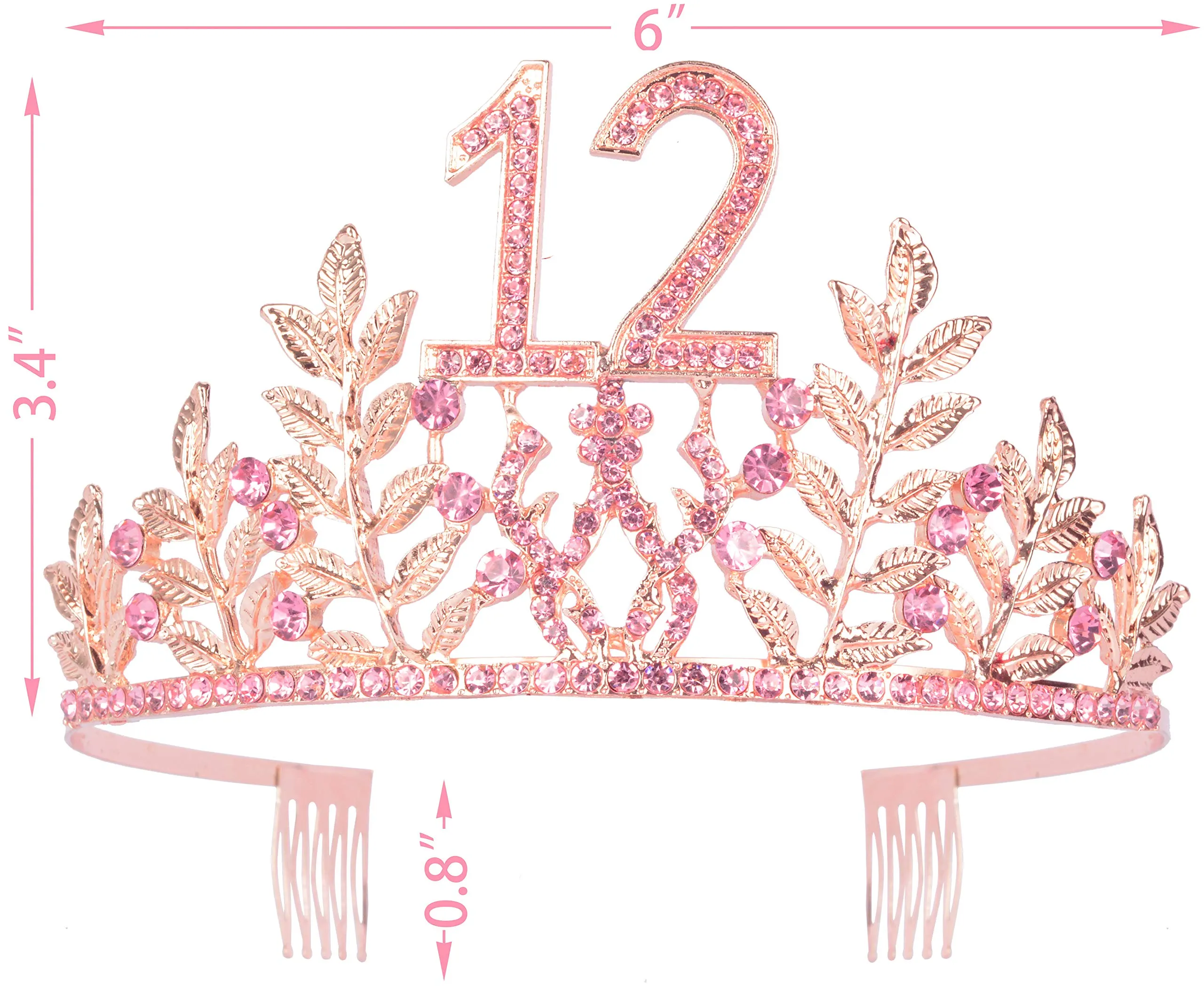 12th Birthday Gifts for Girls, 12th Birthday Tiara and Sash, 12 Fabulous Sash and Crystal