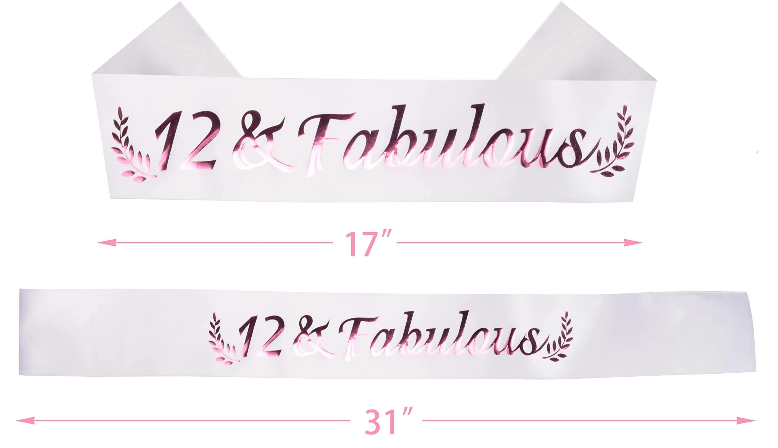 12th Birthday Gifts for Girls, 12th Birthday Tiara and Sash, 12 Fabulous Sash and Crystal