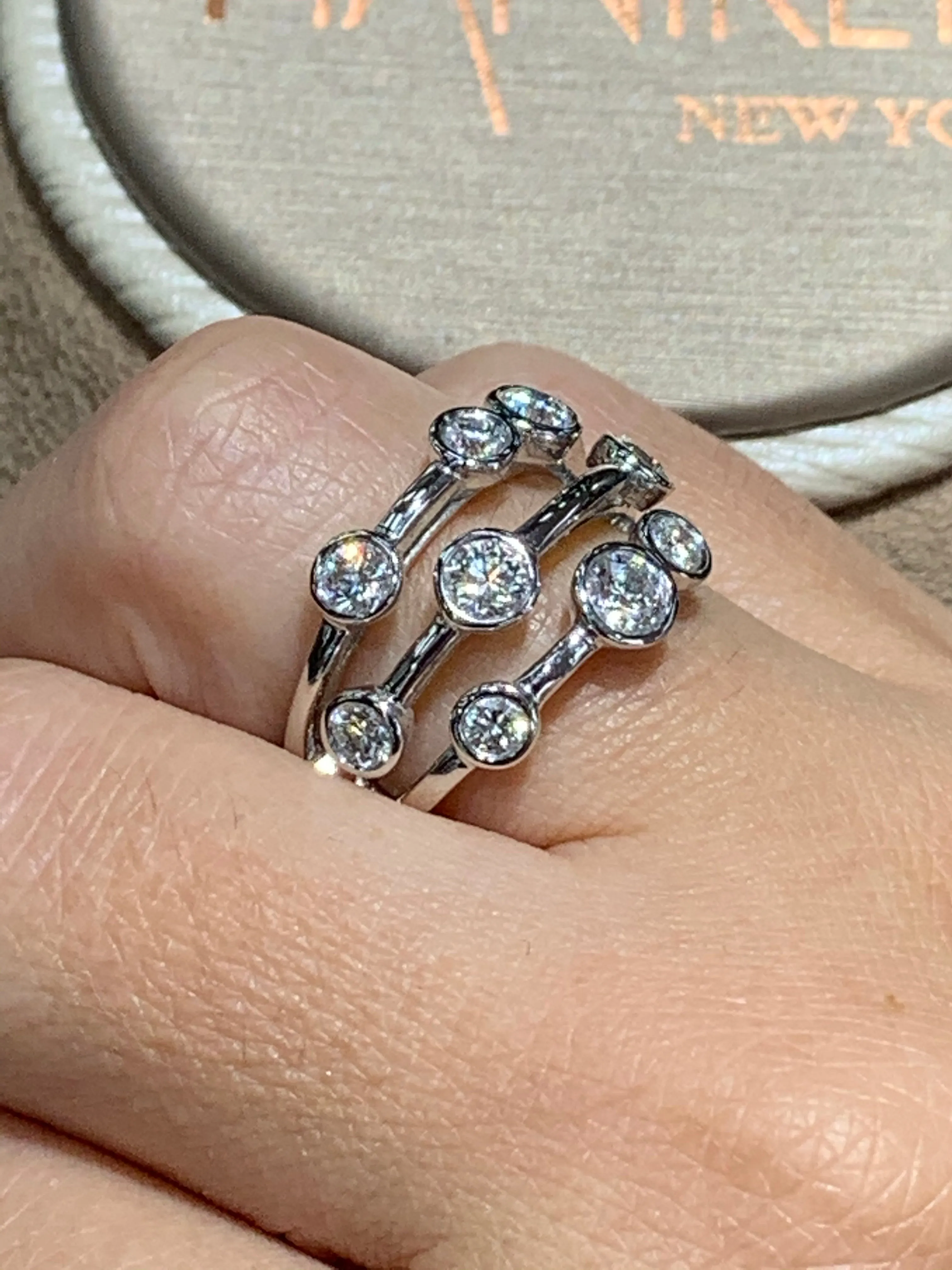 1.38CT TW Diamond Designer Right Hand Cocktail Ring