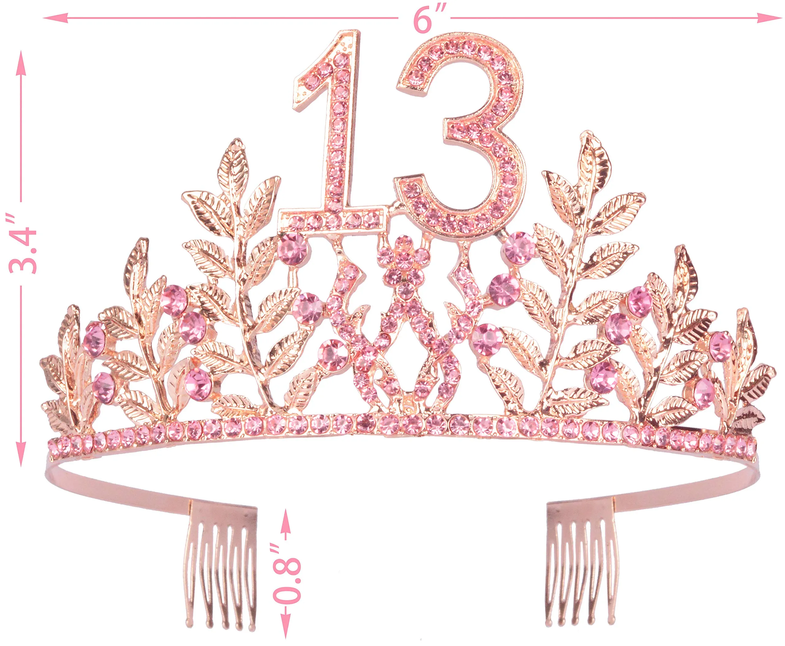 13th Birthday Party Tiara and Sash Set,Girl 13th Birthday Party Supplies,13th Birthday