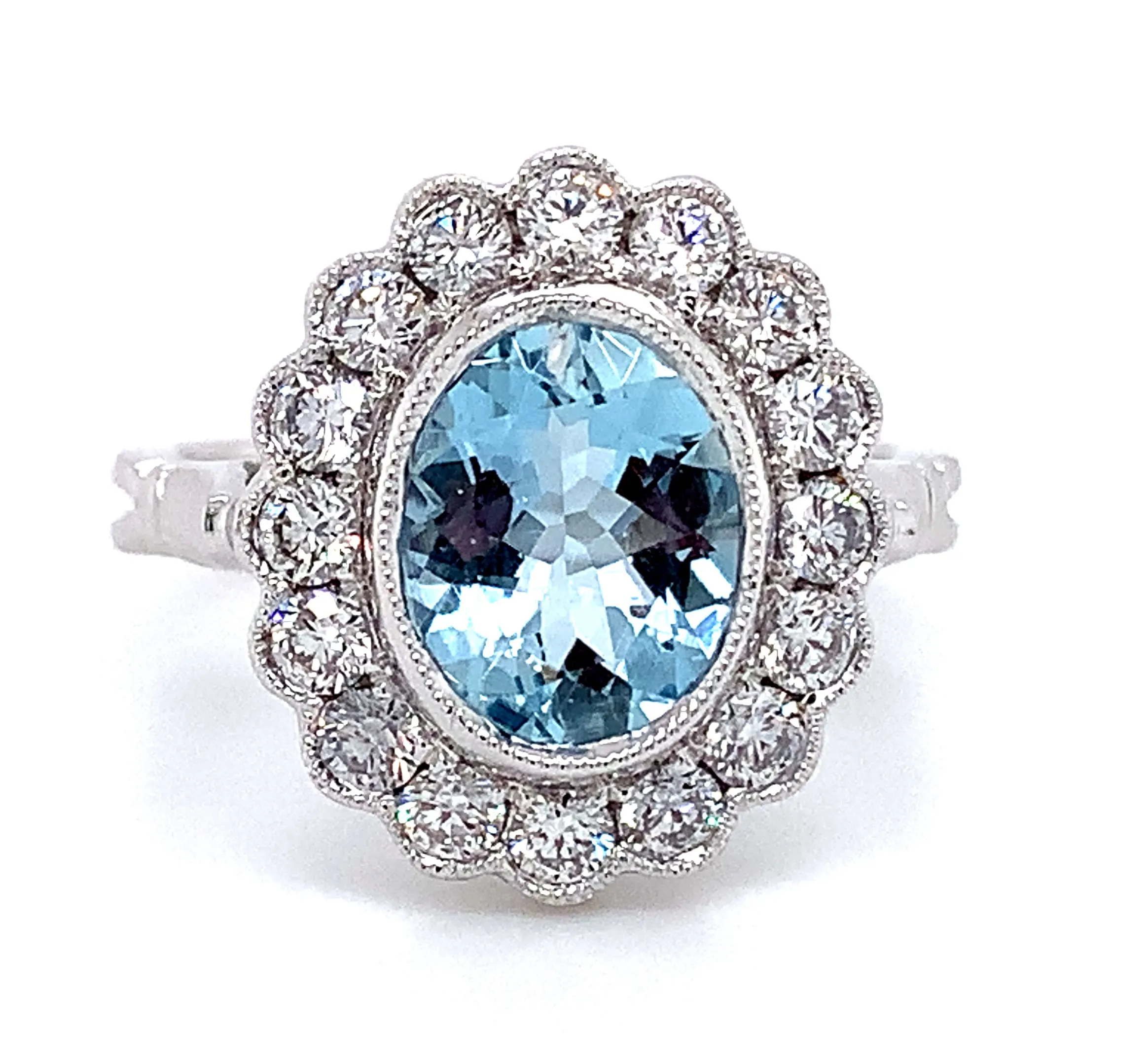 1.41carat Aquamarine & Diamond Cocktail Ring