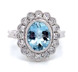 1.41carat Aquamarine & Diamond Cocktail Ring