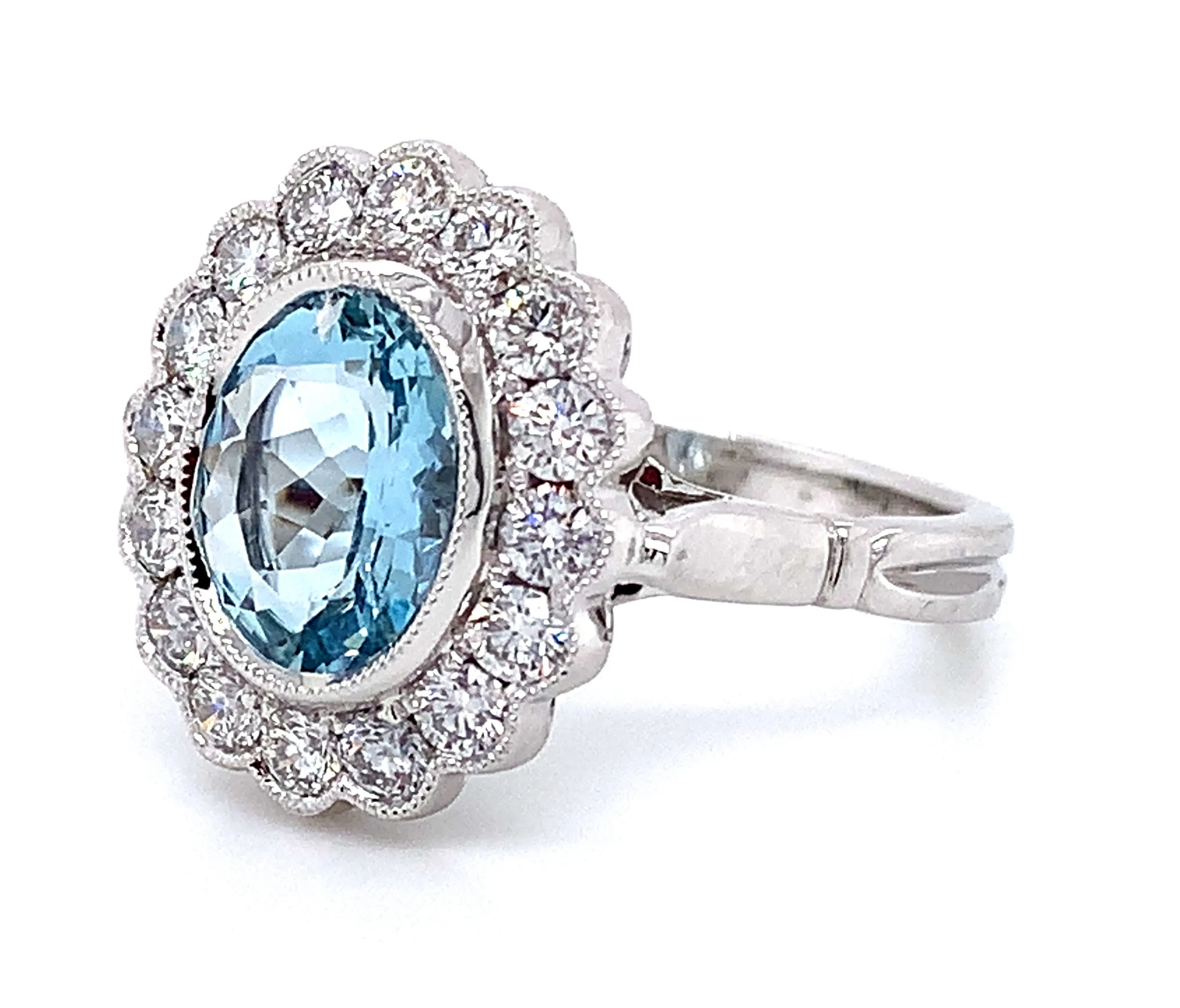 1.41carat Aquamarine & Diamond Cocktail Ring