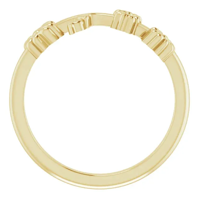 14K Yellow Gold Floral-Inspired Stackable Ring