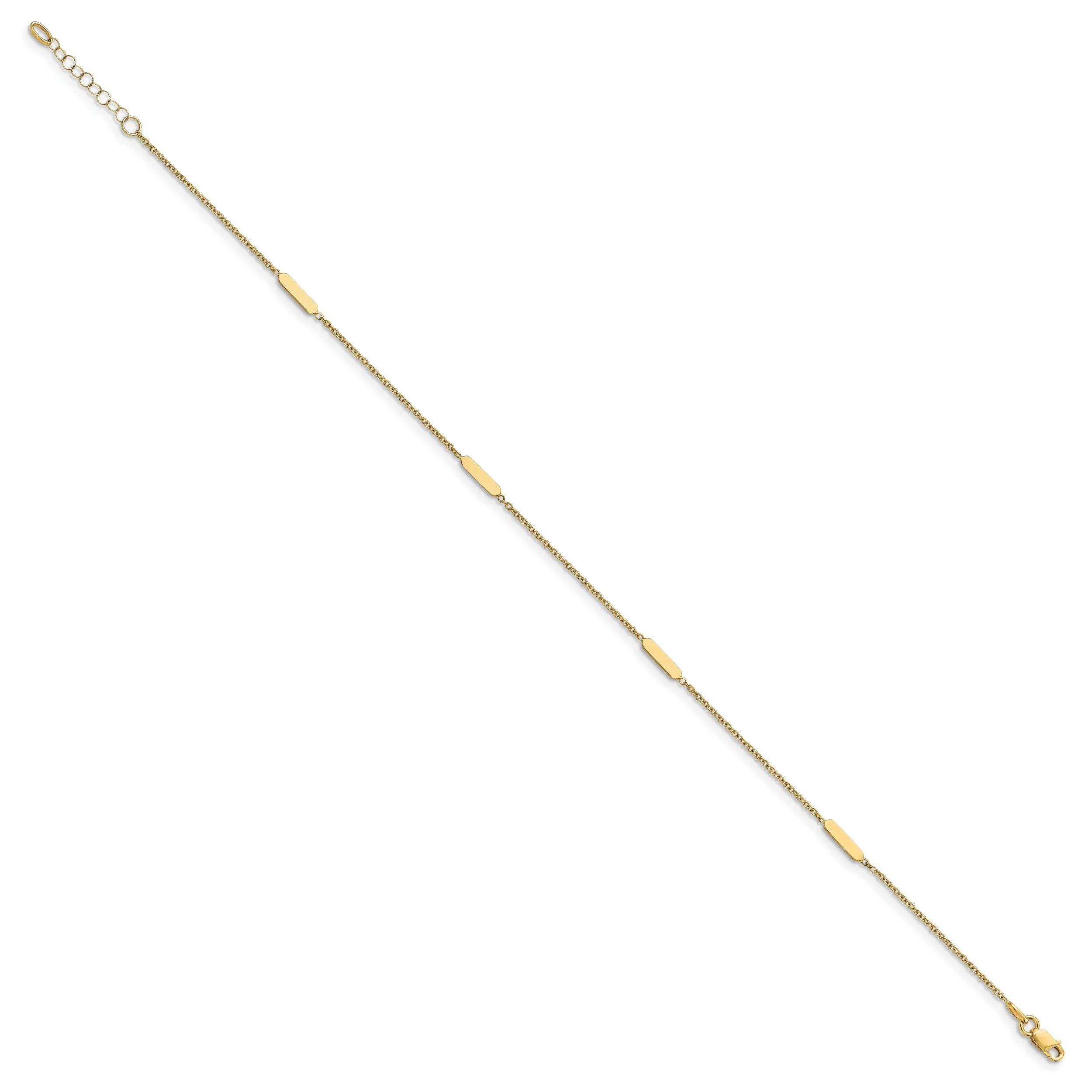 14k Yellow Gold Polished Anklet