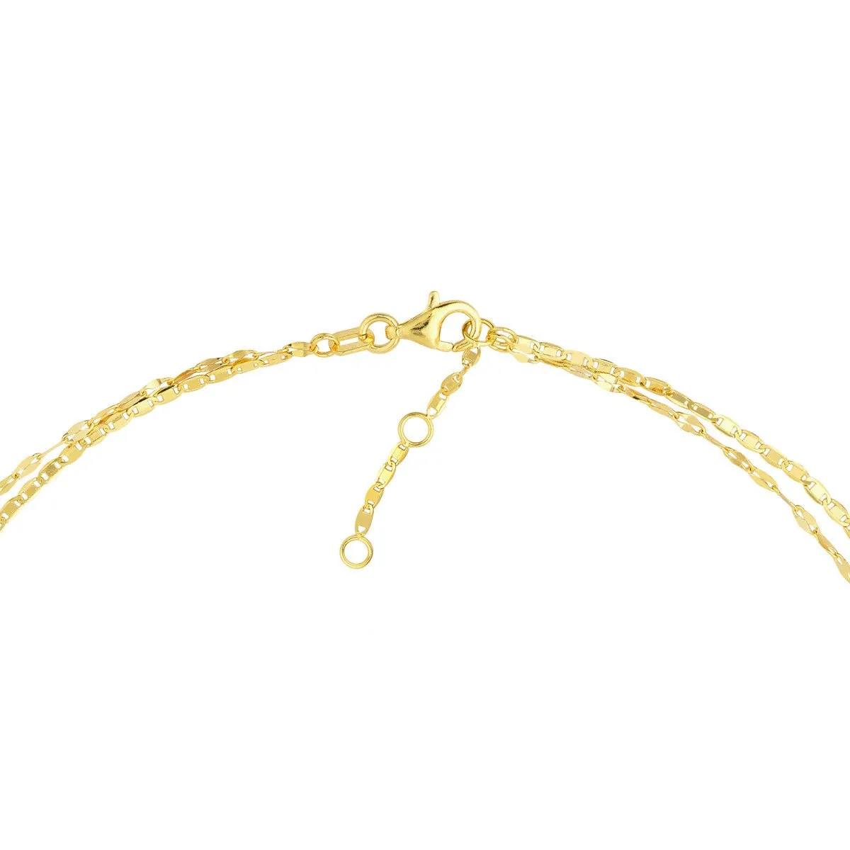 14K Yellow Gold Valentino and Hammered Forzatina Chain Adjustable Anklet