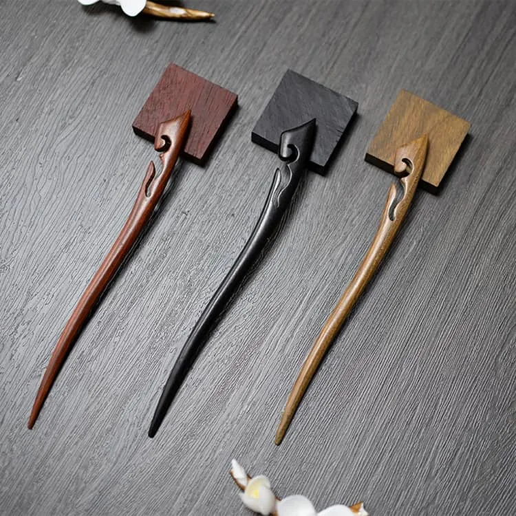 18cm Sandalwood Chinese Hairpin Zan (Shape 16)