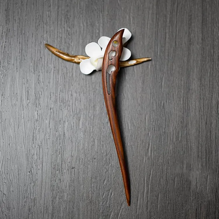 18cm Sandalwood Chinese Hairpin Zan (Shape 17)