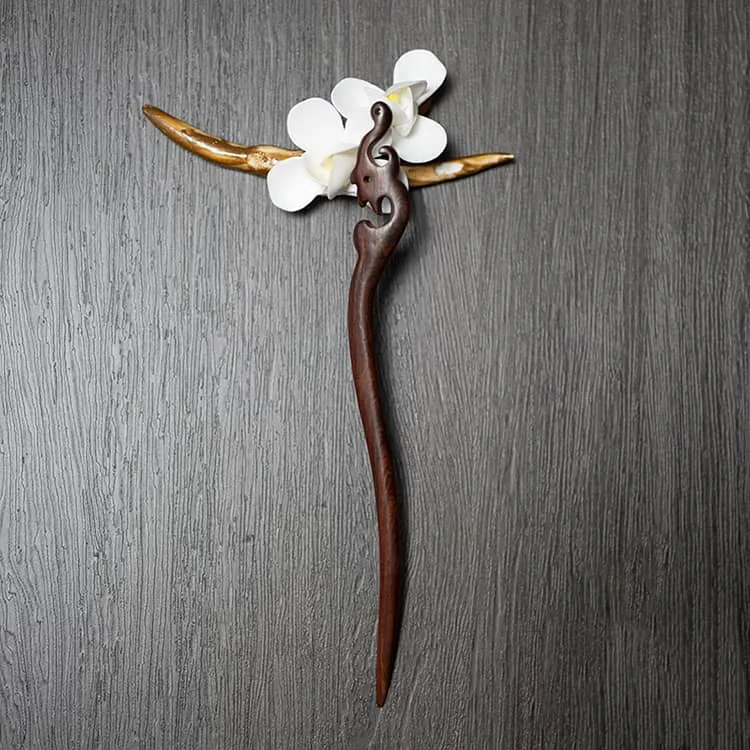 18cm Sandalwood Chinese Hairpin Zan (Shape 18)