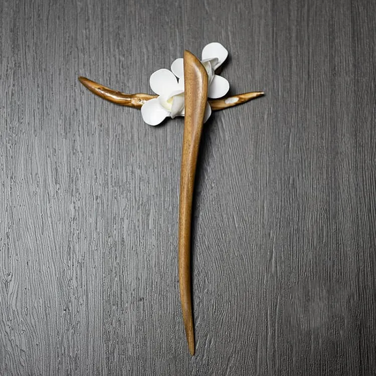 18cm Sandalwood Chinese Hairpin Zan (Shape 4)