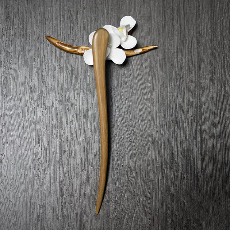 18cm Sandalwood Chinese Hairpin Zan (Shape 5)