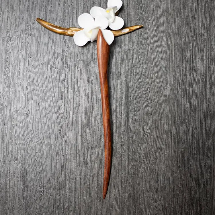 18cm Sandalwood Chinese Hairpin Zan (Shape 6)