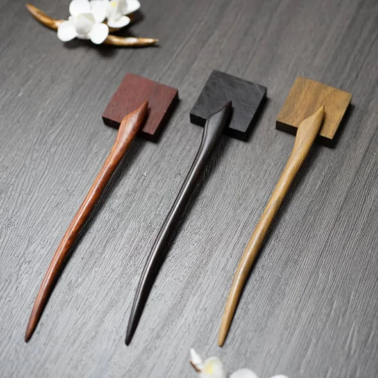 18cm Sandalwood Chinese Hairpin Zan (Shape 6)