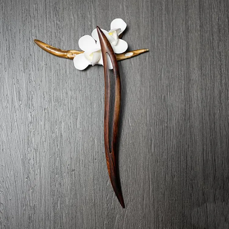 18cm Sandalwood Chinese Hairpin Zan (Shape 8)