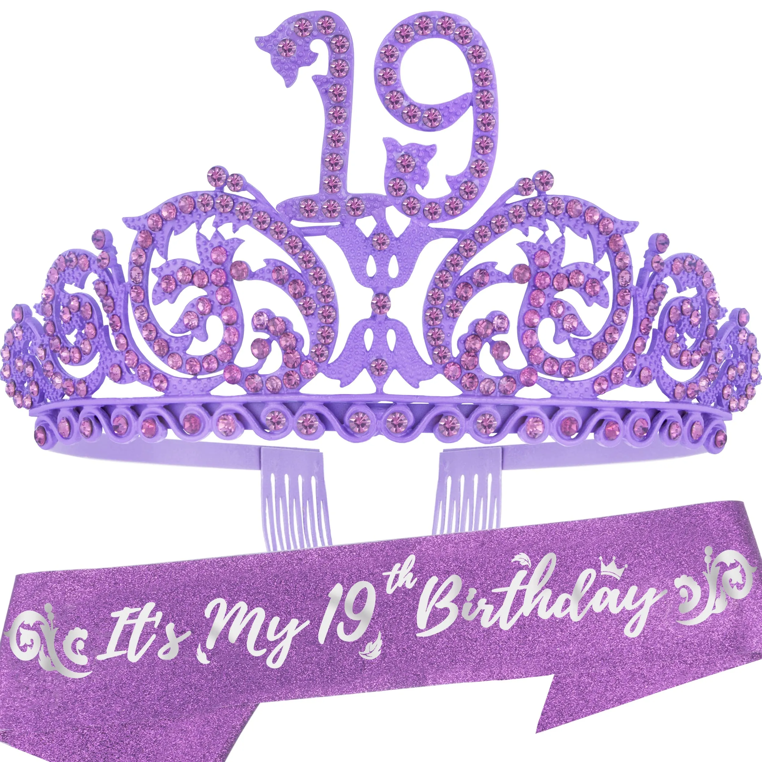 19th Birthday, 19th Birthday Gifts for Girls, 19th Birthday Tiara and Sash, 19th Birthday