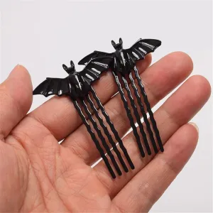 1Pair Black Gothic Bat Hairpin Accessorie