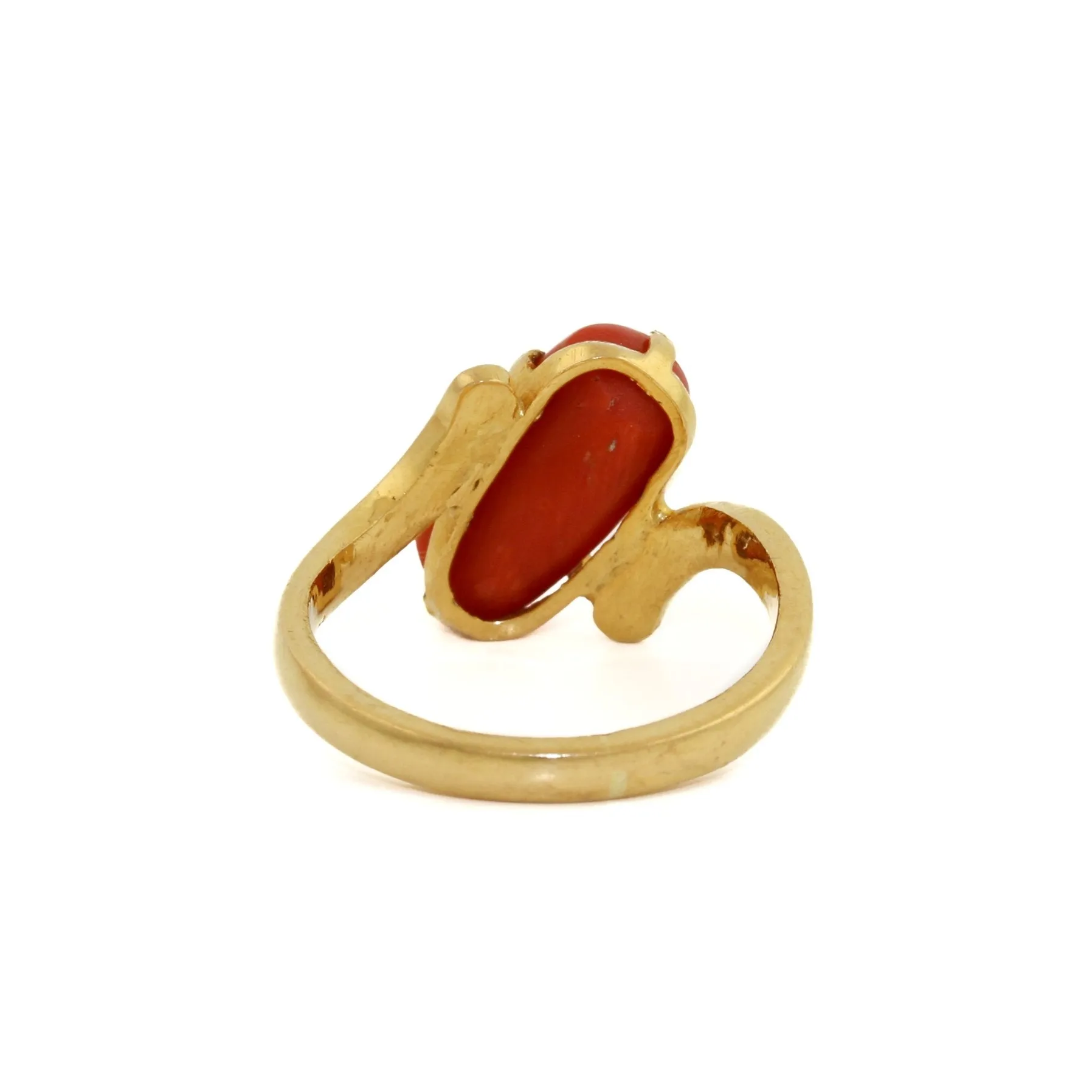 22K Gold x Red Coral Cocktail Ring