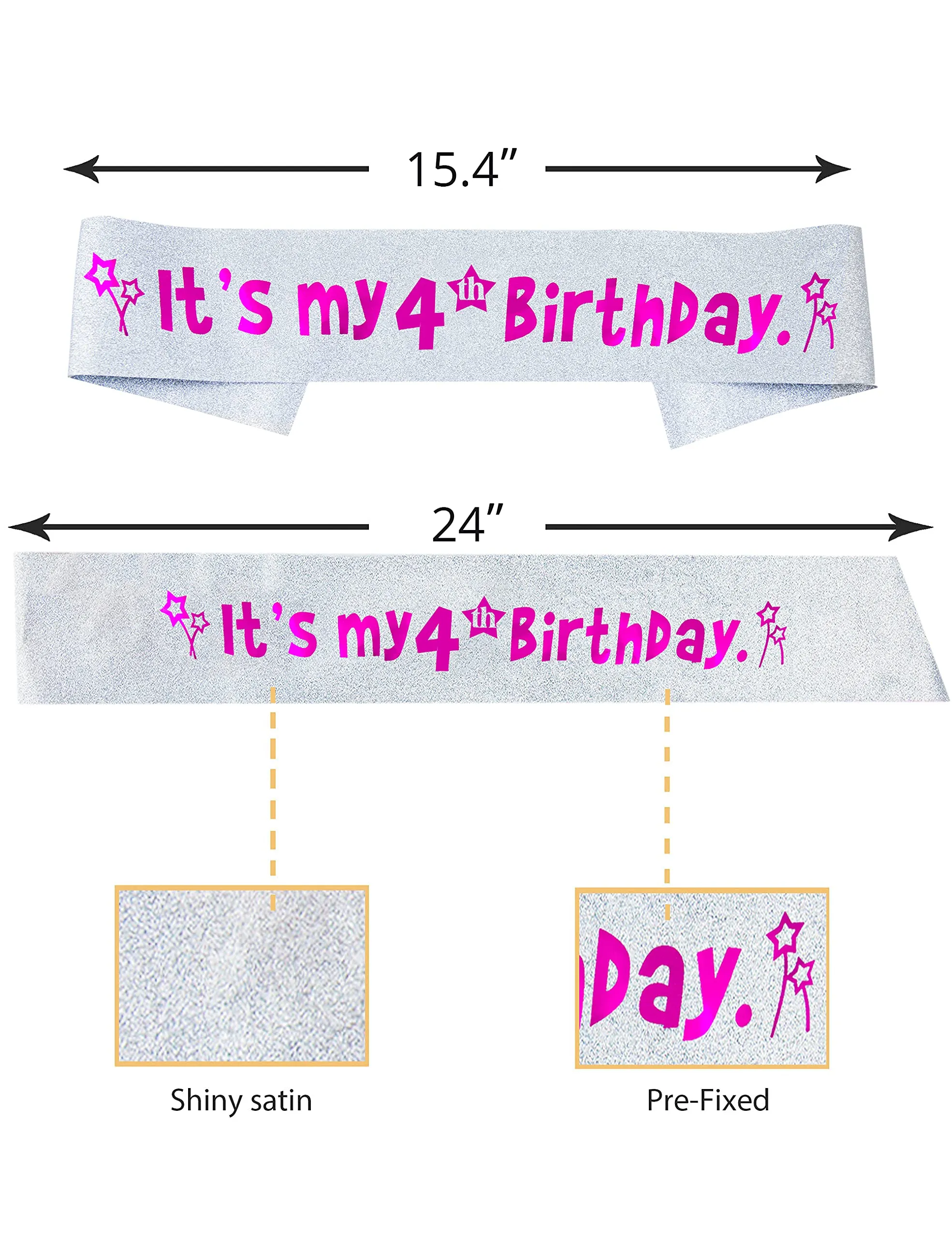 4th Birthday Gifts for Girls, 4th Birthday Tiara and Sash, 4th Birthday Decorations