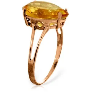 5 Carat 14K Solid Rose Gold Sensuality Citrine Ring