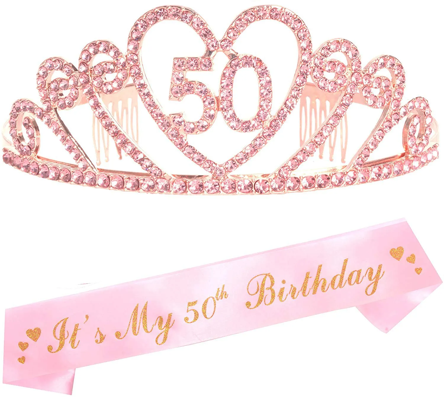 50th Birthday, 50th Birthday Gifts for Women, 50th Birthday Sash, 50th Birthday Crown