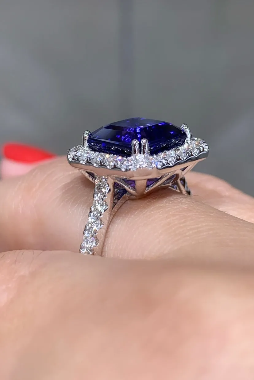 5.23carat Tanzanite & Diamond Anniversary Cocktail Ring