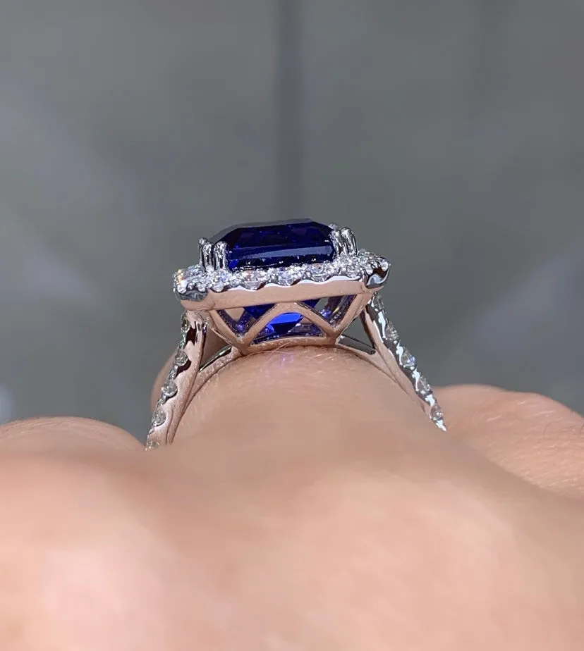 5.23carat Tanzanite & Diamond Anniversary Cocktail Ring