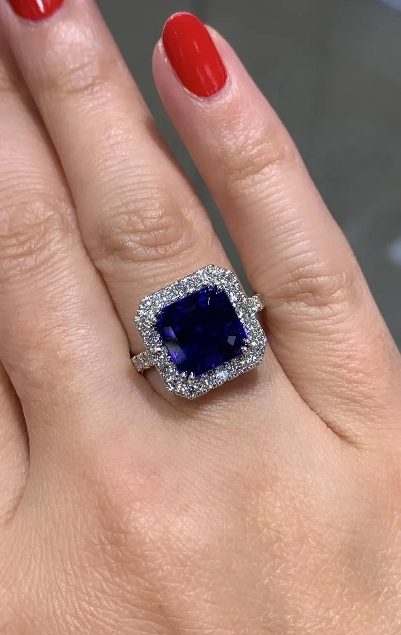 5.23carat Tanzanite & Diamond Anniversary Cocktail Ring