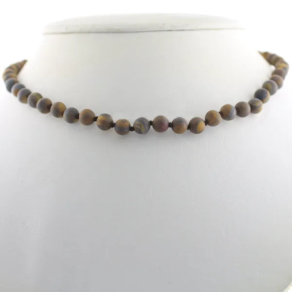 6mm Matte Stone Knotted Choker