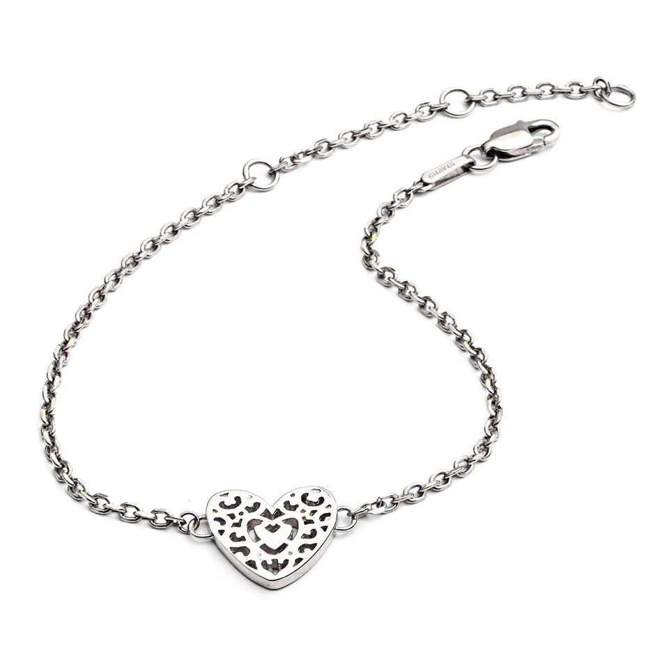 70%  DISCOUNT  Ladies/Girls  Exotic 925 Sterling Silver Filigree Heart Bracelet