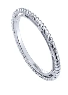 925 Sterling Silver Twisted Rope Stackable Band