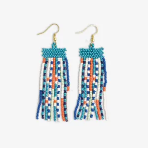 Adaline Mixed Patterns Beaded Fringe Earrings