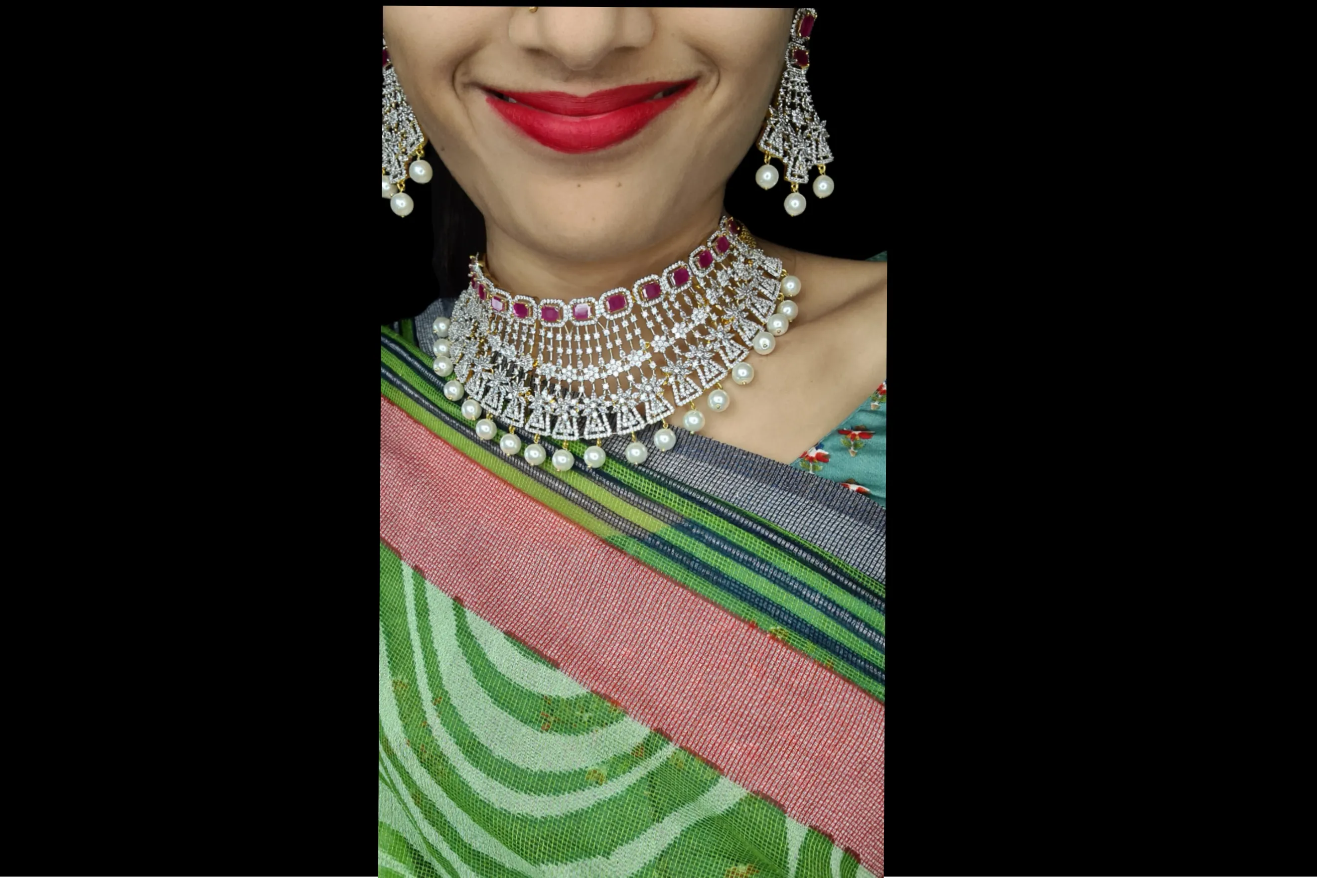 American Diamond Bridal Choker Set