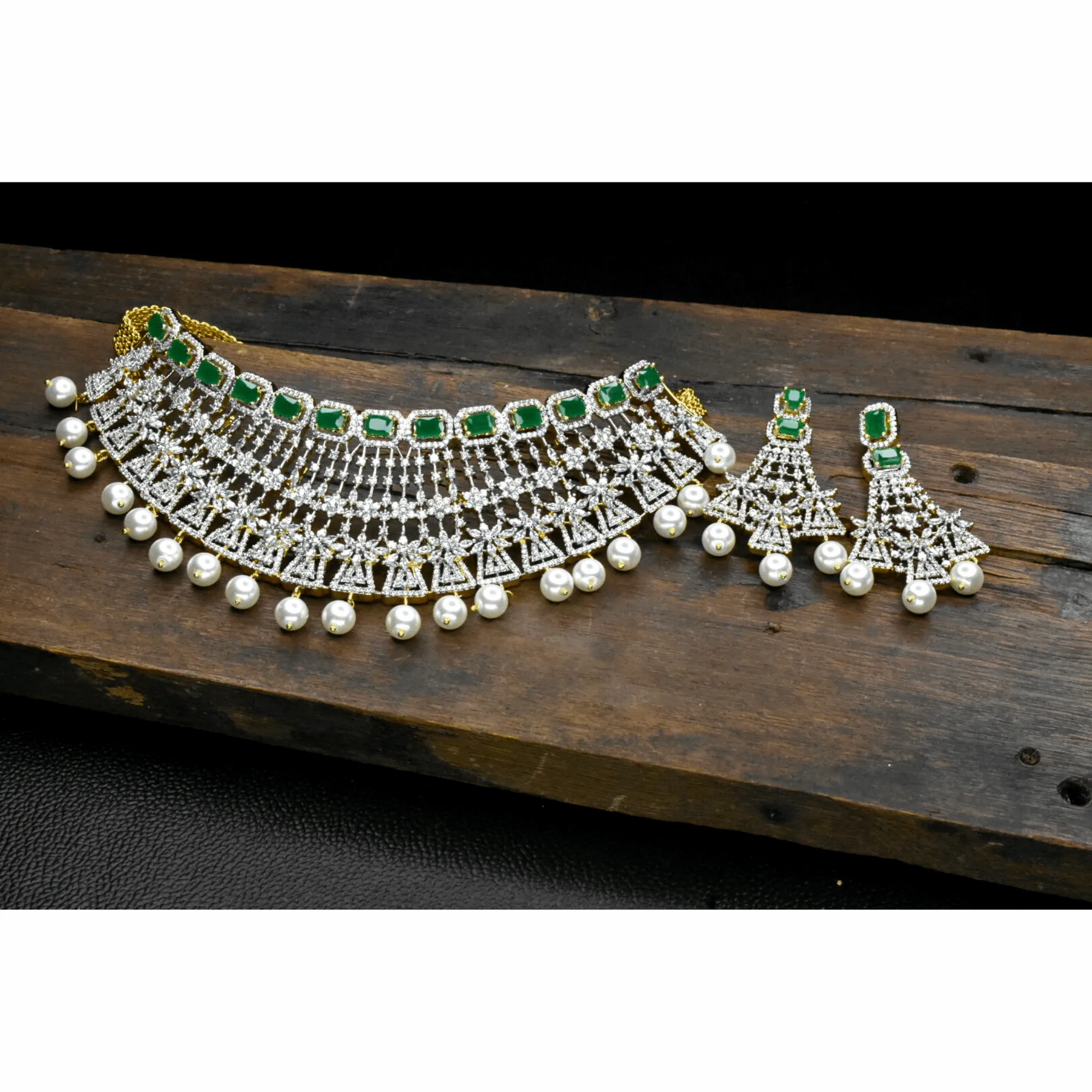 American Diamond Bridal Choker Set