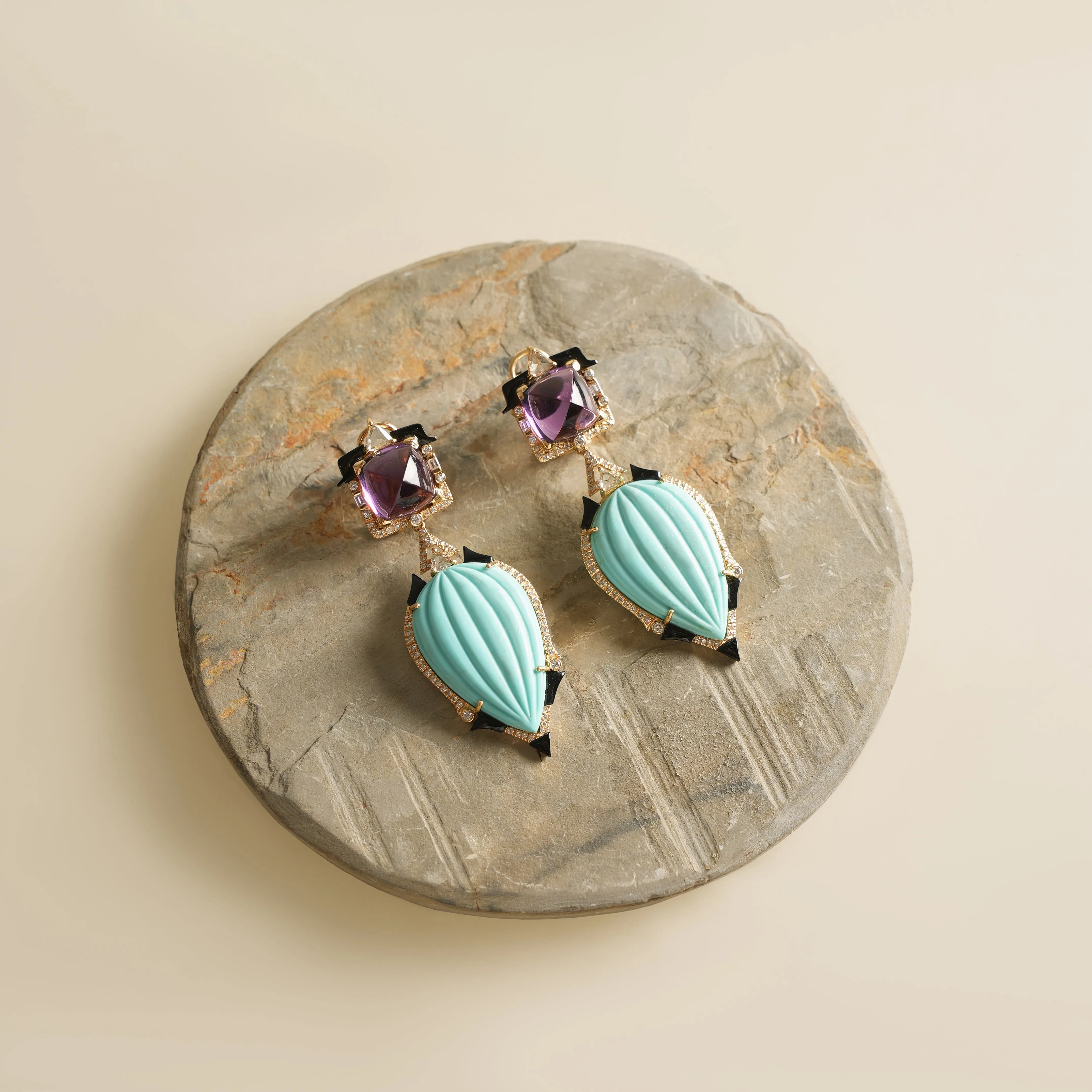 Amethyst Turquoise Earrings