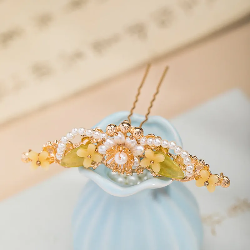 Ancient style hair crown Hanfu hairpin headdress osmanthus fairy simple hairpin top hairpin