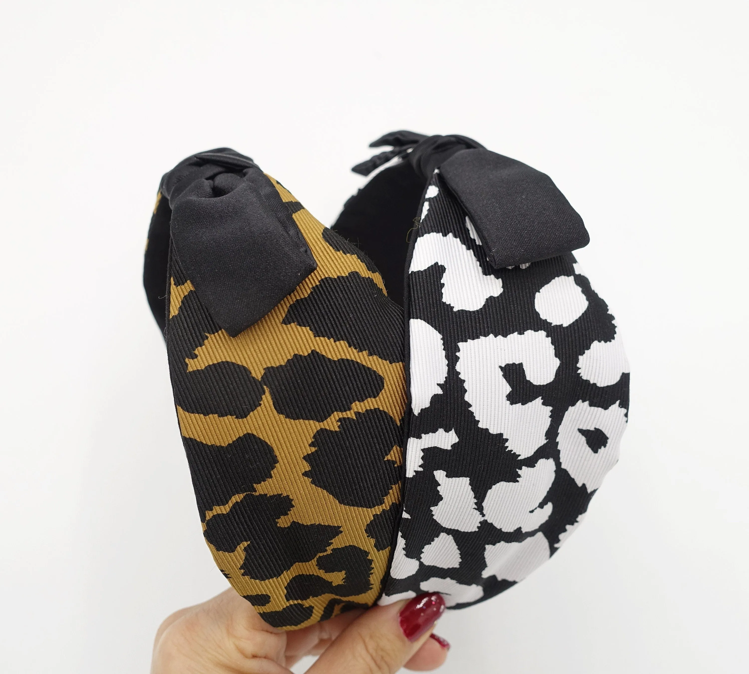 animal print grosgrain bow knot headband hair accessory for women