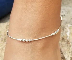 Anklet - Tube & Ball (Sterling Silver)