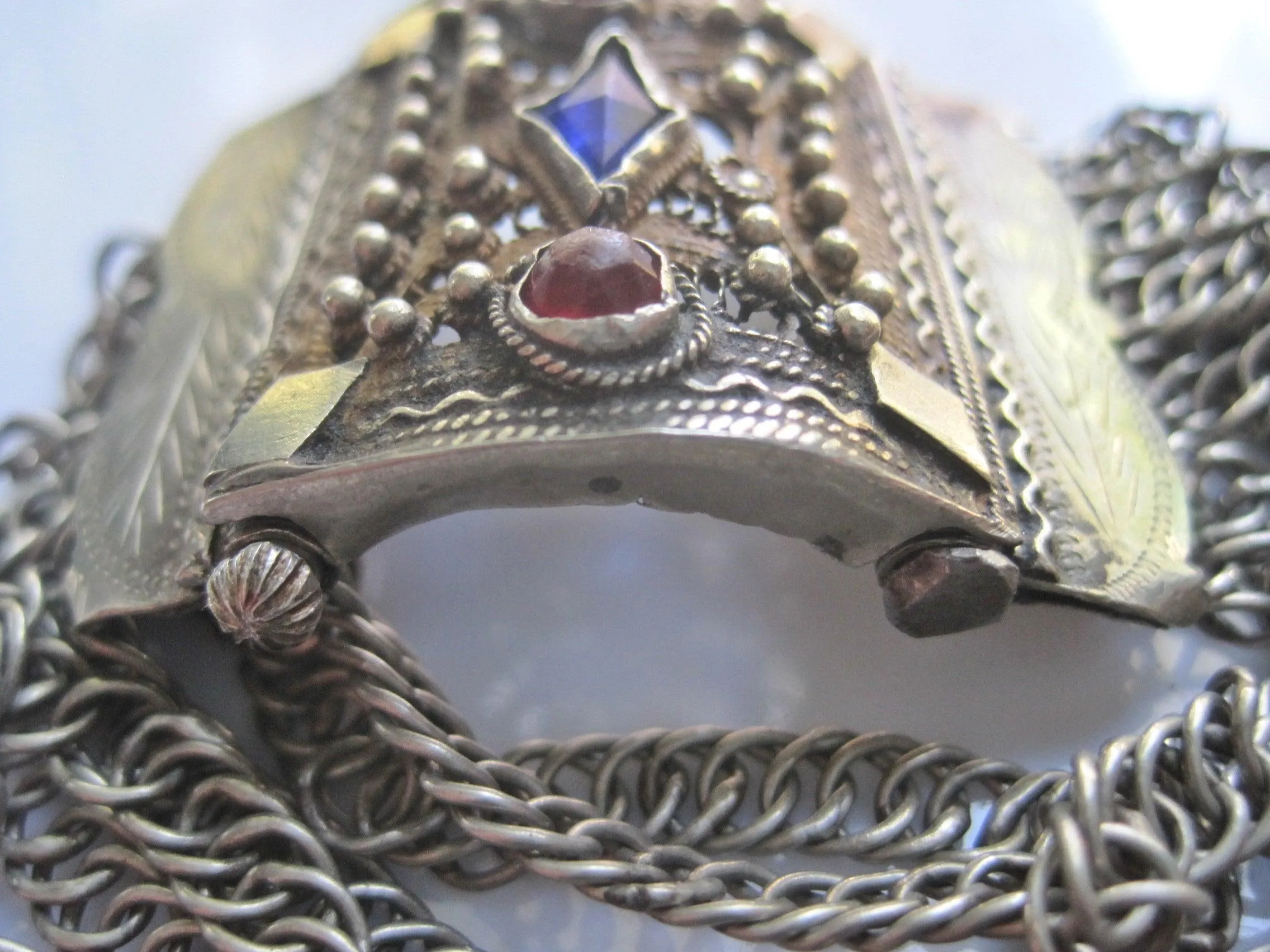 Antique Bosnian Silver Chain Bracelet Balkan Jewelry from The Ottoman Era