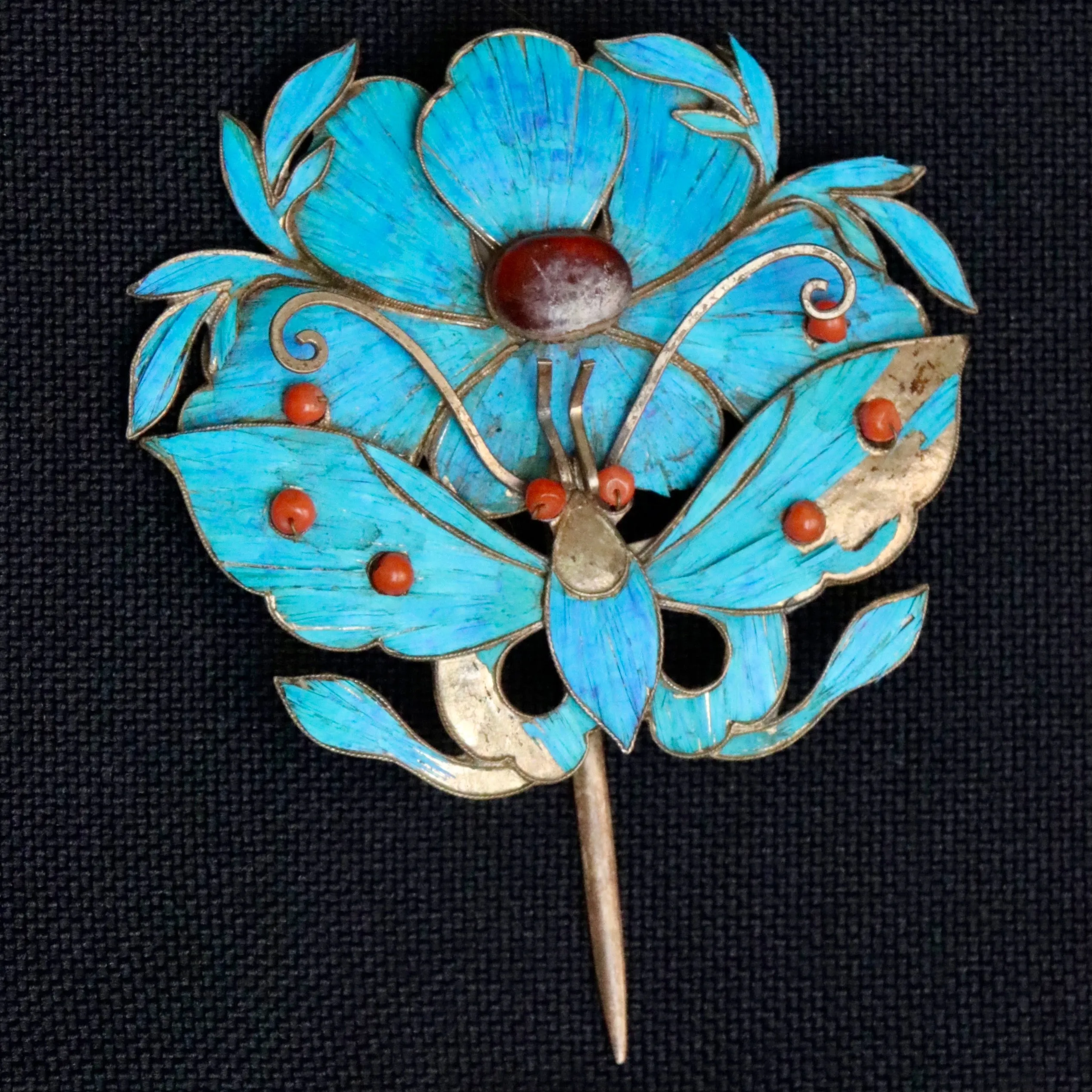 Antique Qing Dynasty 2 1/2" Tian-Tsui Hair Pin