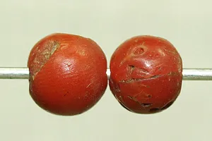 Antique Red Coral Round Bead from Yemen, 5.5-6mm