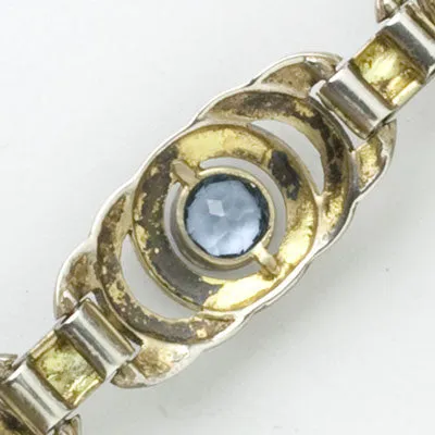 Aquamarine & Gilt Sterling Filigree Theodor Fahrner Bracelet