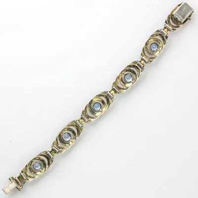 Aquamarine & Gilt Sterling Filigree Theodor Fahrner Bracelet