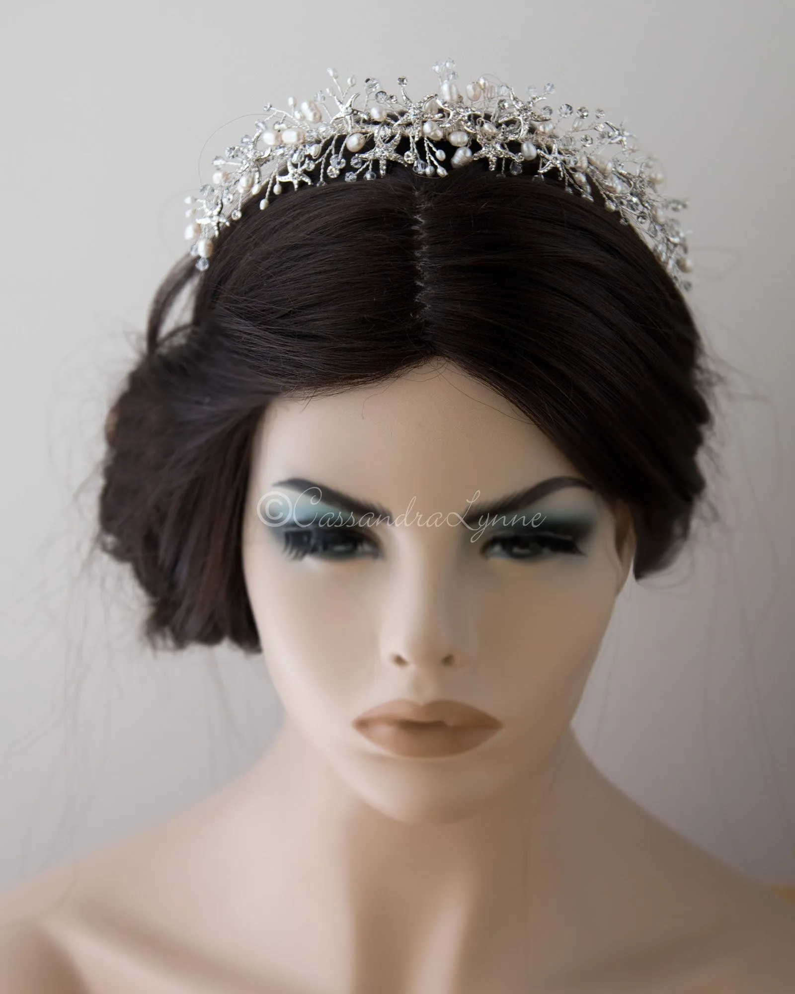 Beach Wedding Headpiece of Starfish and Crystals