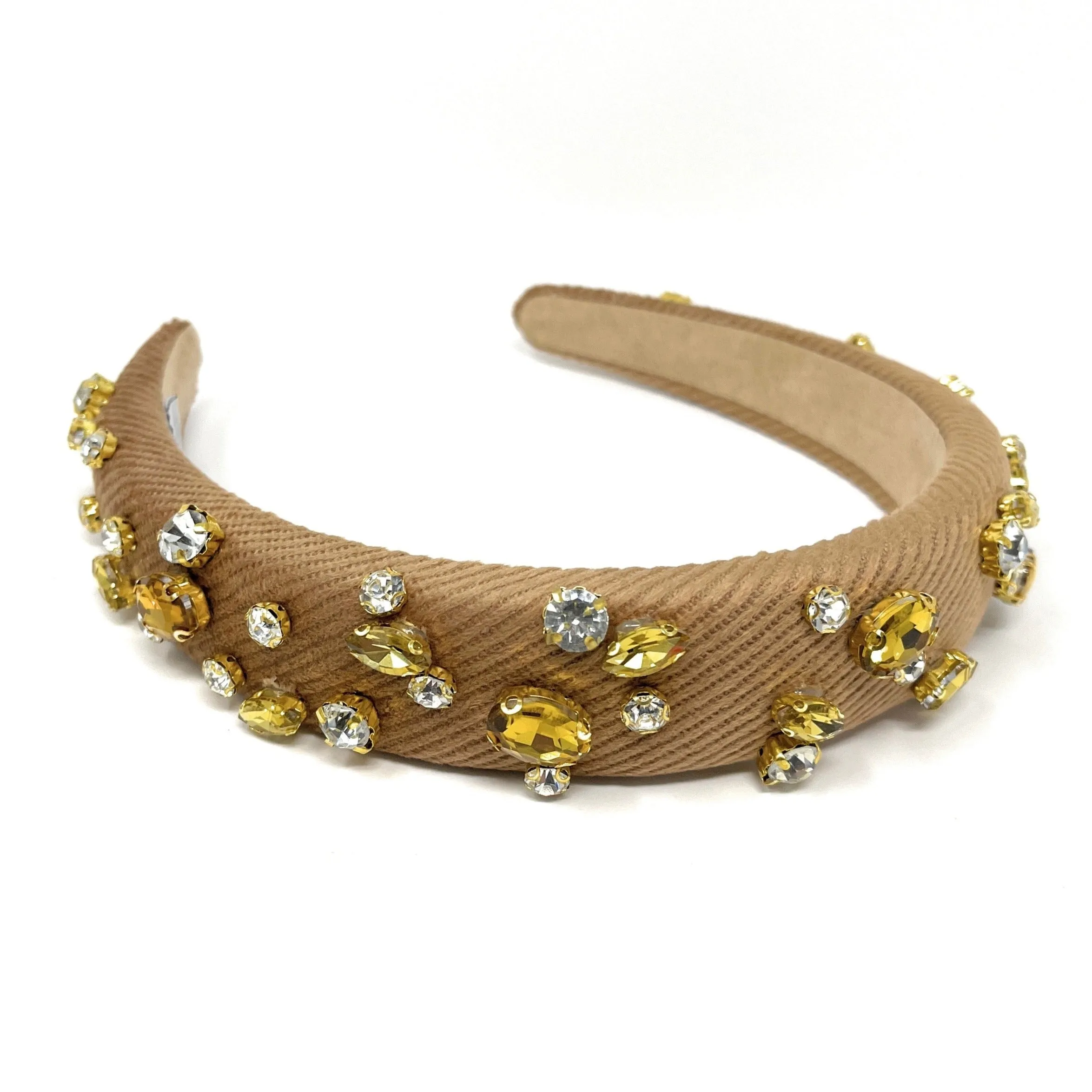 Beige Padded Baroque Headband