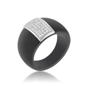 Black Ceramic Cocktail Ring